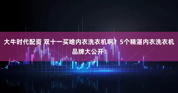 大牛时代配资 双十一买啥内衣洗衣机啊？5个精湛内衣洗衣机品牌大公开！